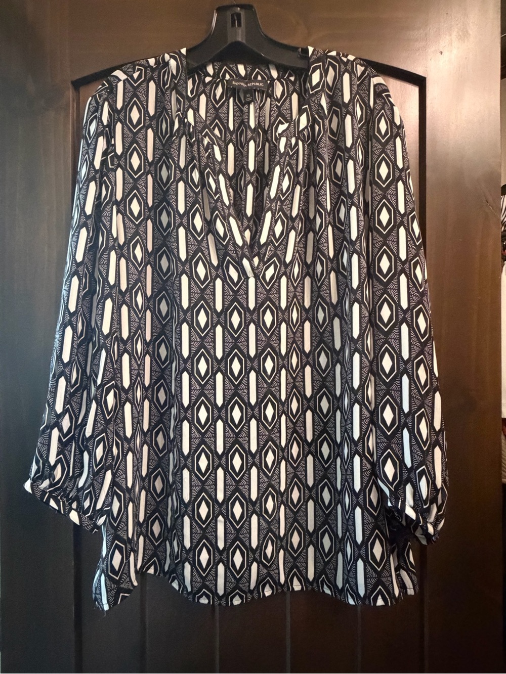 Banana Republic Geometric V-Neck Blouse